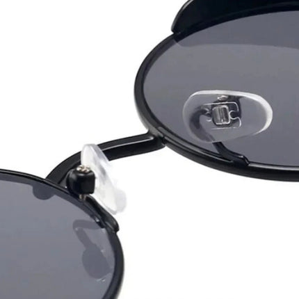 Classic Steampunk Sunglasses for Men Women Retro Round Metal Frame