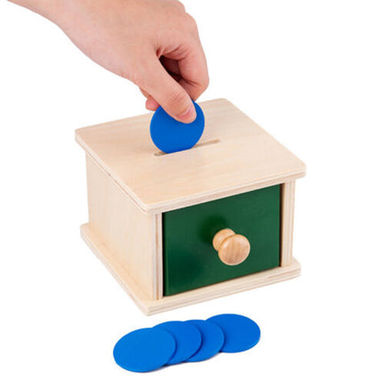 Wooden Object Permanence Box Coin Ball Toy Educational Early Learning