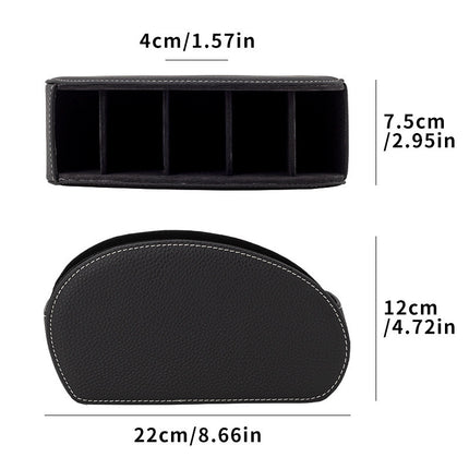 PU Leather Remote Control Holder Storage Box Phone TV Desk Organizer Home