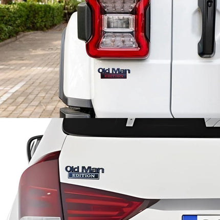 2pcs Old Man Edition 3D Emblem Sticker Badge Fender Decals for Car Truck