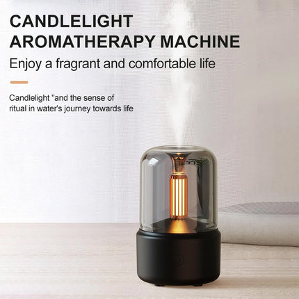 Vintage Black USB Plug-In Candlelight Aroma Diffuser Humidifier 120ml