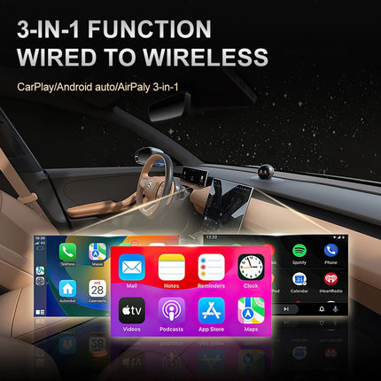 Wireless 3in1 CarPlay Android Auto Adapter USB BT5.0 for Car