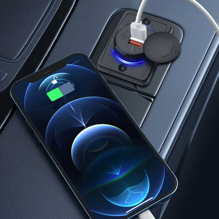Dual QC3.0 USB Car Fast Charger 3.1A 12/24V Socket Outlet for Caravan RV