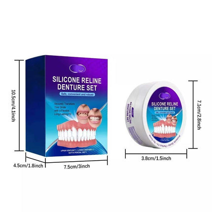 Comfort Fit Silicone Denture Set Temporary Teeth Veneers Dentures
