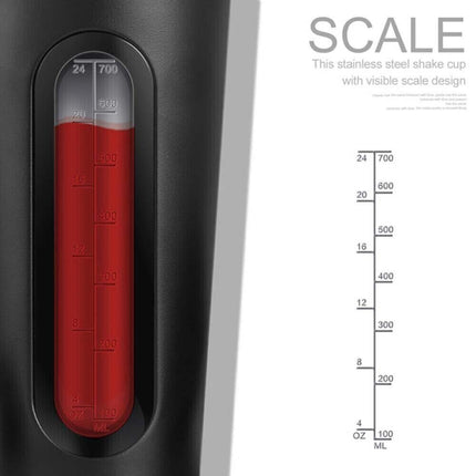 700ml Protein Shaker Cup with Scale, Milkshake Mixer Bottle for Sport