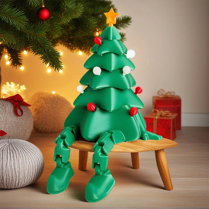 3D Printed Christmas Tree Desktop Decoration Movable Joints Tabletop