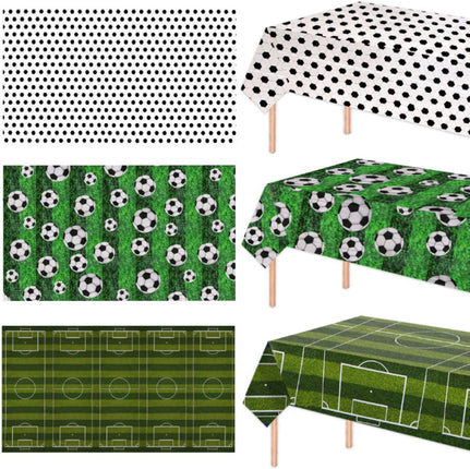 2-Pack Soccer Theme Disposable Tablecloth for Party Background Cover