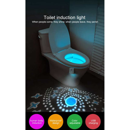 Rechargeable Motion Sensor Toilet LED Light Night Lamp Bathroom Bowl