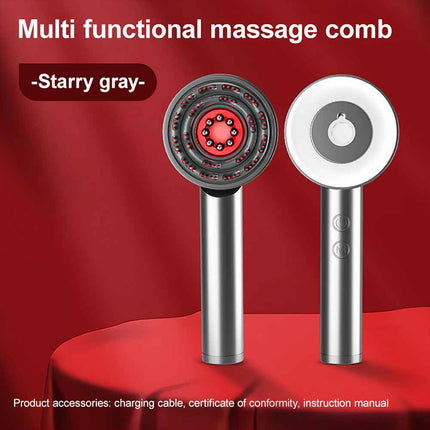 Professional Red Light Therapy Brush Comb for Scalp Massage & Hair Growth