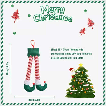 Christmas Santa Elf Legs Car Hanging Decor Stuffed Xmas Ornament Auto Truck