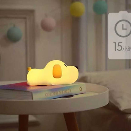 LED Silicone Puppy Touch Night Light Rechargeable Cute Bedroom Decor