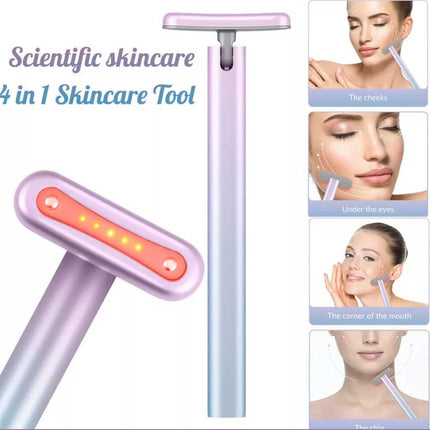 4-in-1 LED Red Light Face & Neck Massager with Skin Care Beauty Therapy