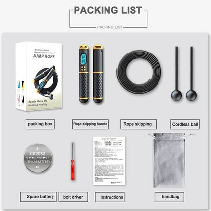 2-in-1 Cordless Jump Rope with Digital Counter & Calorie Count