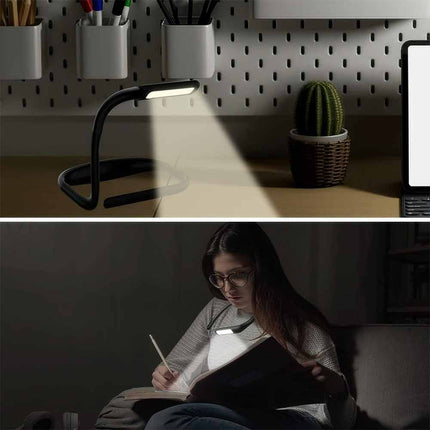 Hands Free LED Neck Reading Light USB Rechargeable Book Bed Night Lamp