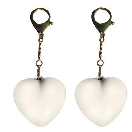 2x Heart Keychain Light Touch Sensitive Mini LED Flashlight Rechargeable