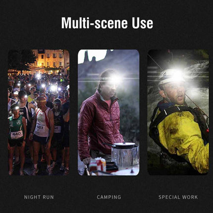 Smart Sensor LED Head Torch Rechargeable Headlamp Fishing Camping Light
