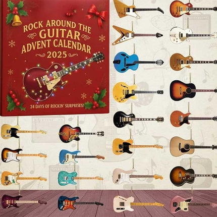 2025 Guitar Advent Calendar, 24 Days Christmas Countdown 2D Flat