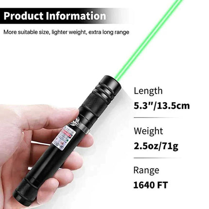 Red Aluminium Green Beam Laser Pointer USB Rechargeable 532nm