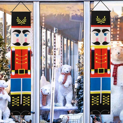 Christmas Nutcracker Soldier Banner Flag Wall Hanging Xmas Decor 180x30cm