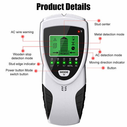 5-in-1 Stud Finder Wall Sensor – Electronic Beam & Joist Detector