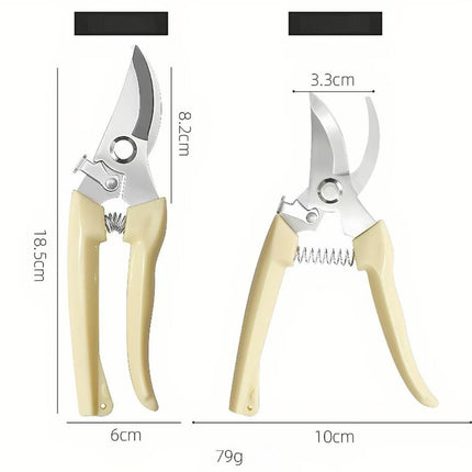 2-Piece Stainless Steel Garden Shears, Straight & Curved Blades