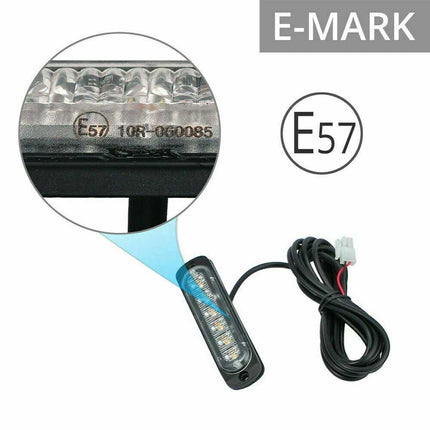 4x 6 LED Amber Strobe Marker Light Bar Flashing Beacon for Car 12V