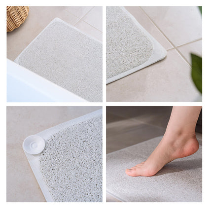 2X Anti Slip Loofah Shower Rug, Non Slip Bathroom Mat Carpet Water Drains