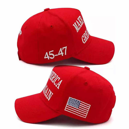 New Trump 2024 Red MAGA Hat 45-47 Baseball Cap, Great Again