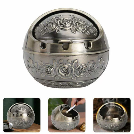 8CM Ashtray with Decorative Lid Holder for Smoking Cigarettes