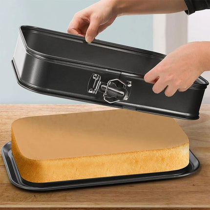 Non-Stick 28cm Springform Cake Tin Rectangular Baking Bakeware