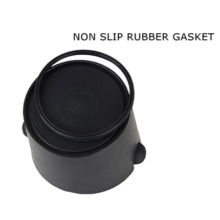 Coffee Waste Container with Knock Bar & Tamper Tube, Black Bucket for Barista