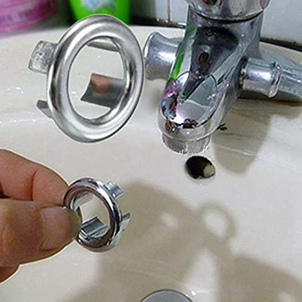 10x Bathroom Basin Sink Overflow Cover Trim Replacement Chrome Plastic