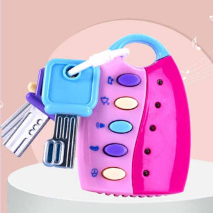 Musical Car Key Toy for Baby, Colorful Flash Keychain Pretend Remote Gift