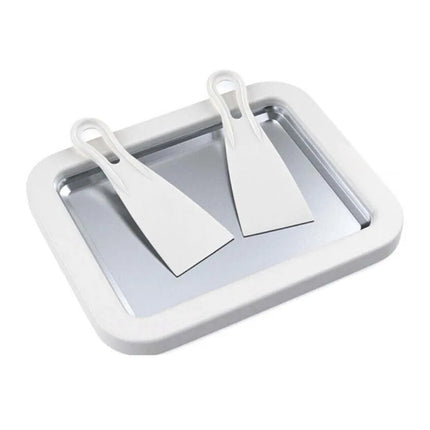 Portable Rolled Ice Cream Machine Pan with 2 Spatulas for Sorbet
