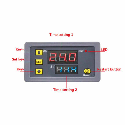 DC 12V 24V Digital Timing Delay Relay Adjustable Cycle Timer Control Switch