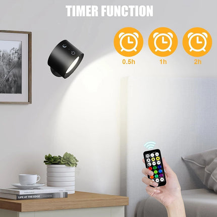 Rechargeable RGB LED Wall Sconce Light Magnetic Mount Remote