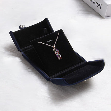 Small Velvet Double Open Jewelry Box, Gift Holder for Necklace and Earrings