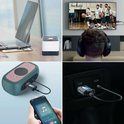 4-in-1 Bluetooth 5.0 Wireless Audio Adapter with 3.5mm & USB for TV/Car