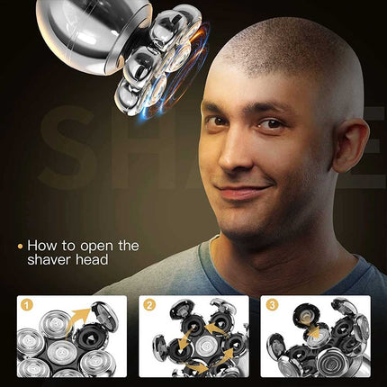 7 Head Electric Shaver Men Bald Beard Hair Skull Trimmer Remover Razor