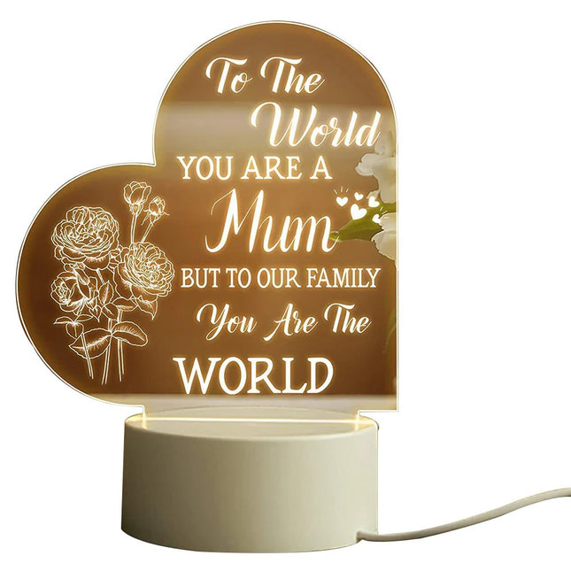 Mother's Day Night Light USB Bedside Lamp Gift for Mum Mummy