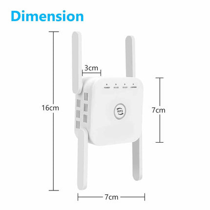 1200Mbps WiFi Booster Dual Band Extender Wireless Network Repeater Range