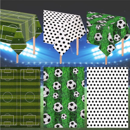 2-Pack Soccer Theme Disposable Tablecloth for Party Background Cover