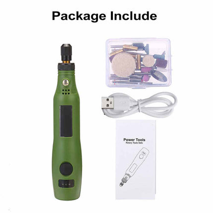 Mini Electric Rotary Tool Grinder Pen USB Cordless Engraving Drill Kit