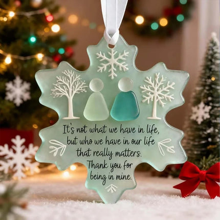 Snowflake Sea Glass Friendship Christmas Tree Hanging Ornament Decor