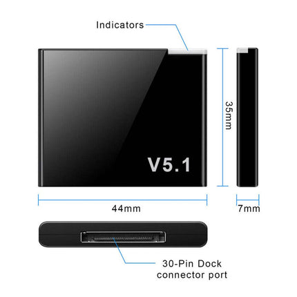 Bluetooth 5.1 30Pin Audio Receiver Stereo Adapter for iOS Bose SoundDock