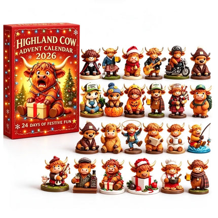 2026 Highland Cow 3D Silicone Advent Calendar, 24 Days Countdown Gift