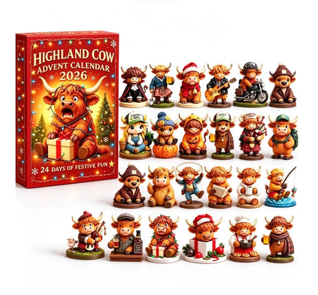 2026 Highland Cow 3D Silicone Advent Calendar, 24 Days Countdown Gift