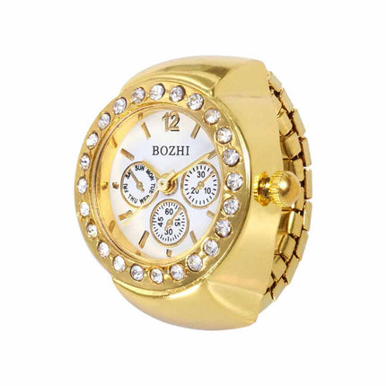 Bling Women's Finger Ring Watch, Analog Quartz Ring Watch