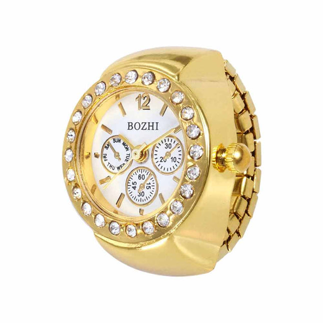 Bling Women's Finger Ring Watch, Analog Quartz Ring Watch