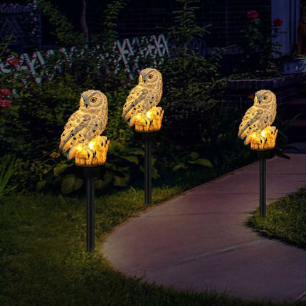 Solar Owl Garden Light LED Waterproof Outdoor Novelty Lawn Ornament Lamp